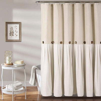 Linen Button Shower Curtain