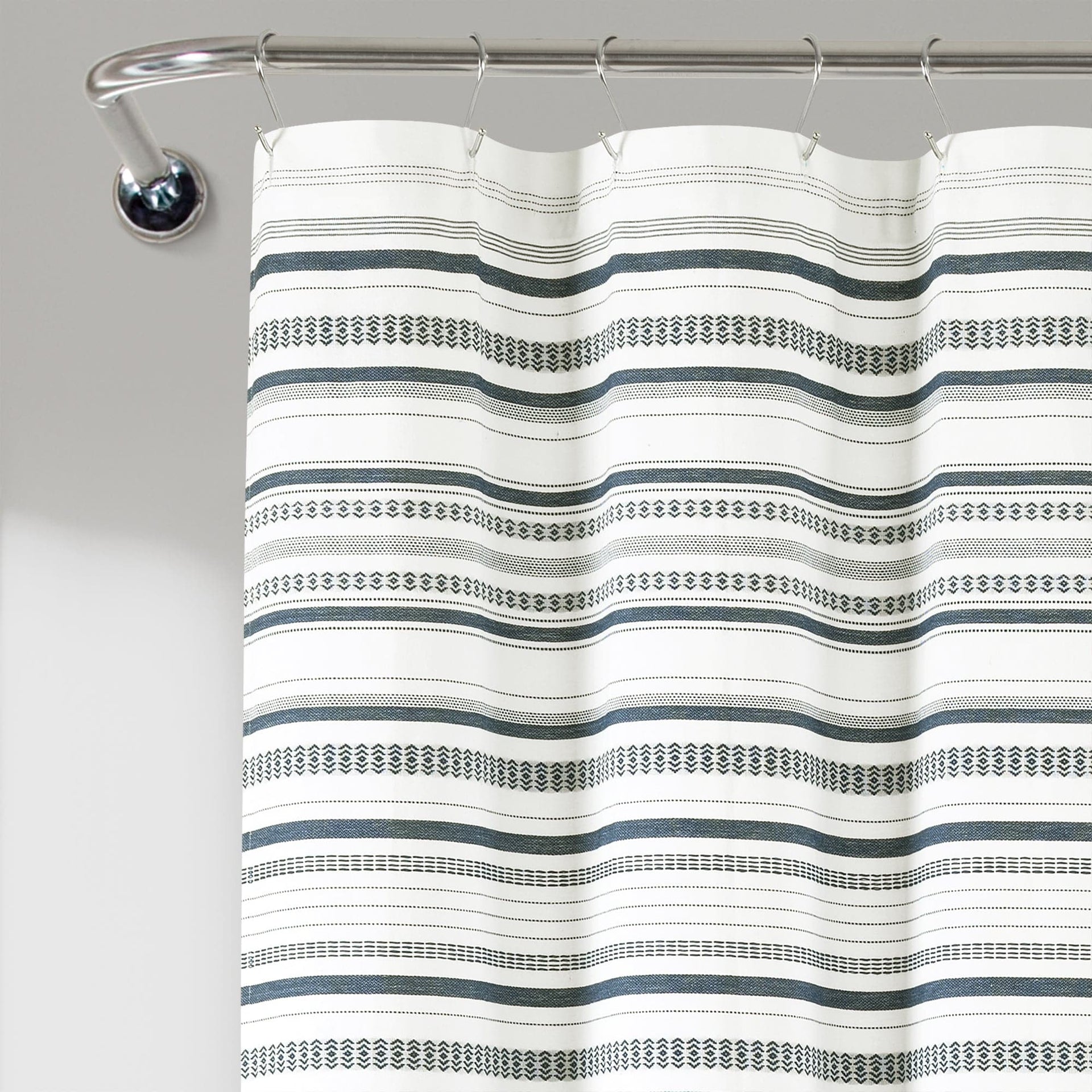 Urban Woven Yarn Dyed Recycled Cotton Blend Shower Curtain