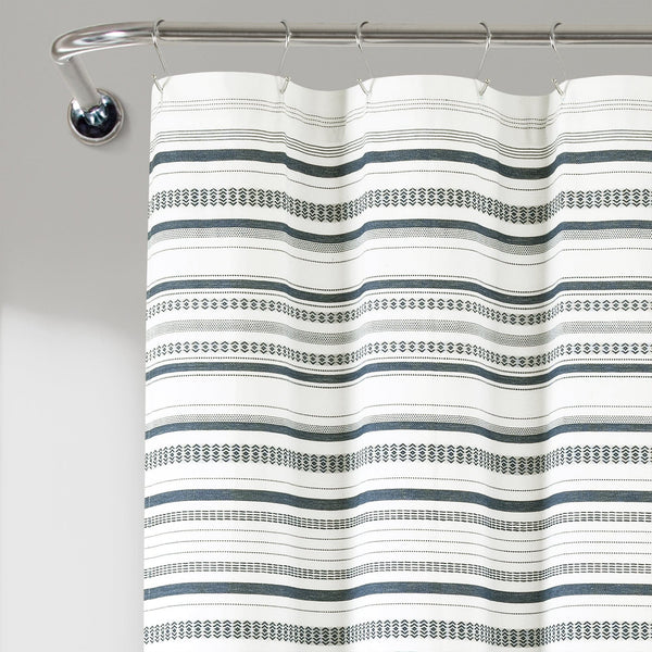 Urban Woven Yarn Dyed Recycled Cotton Blend Shower Curtain