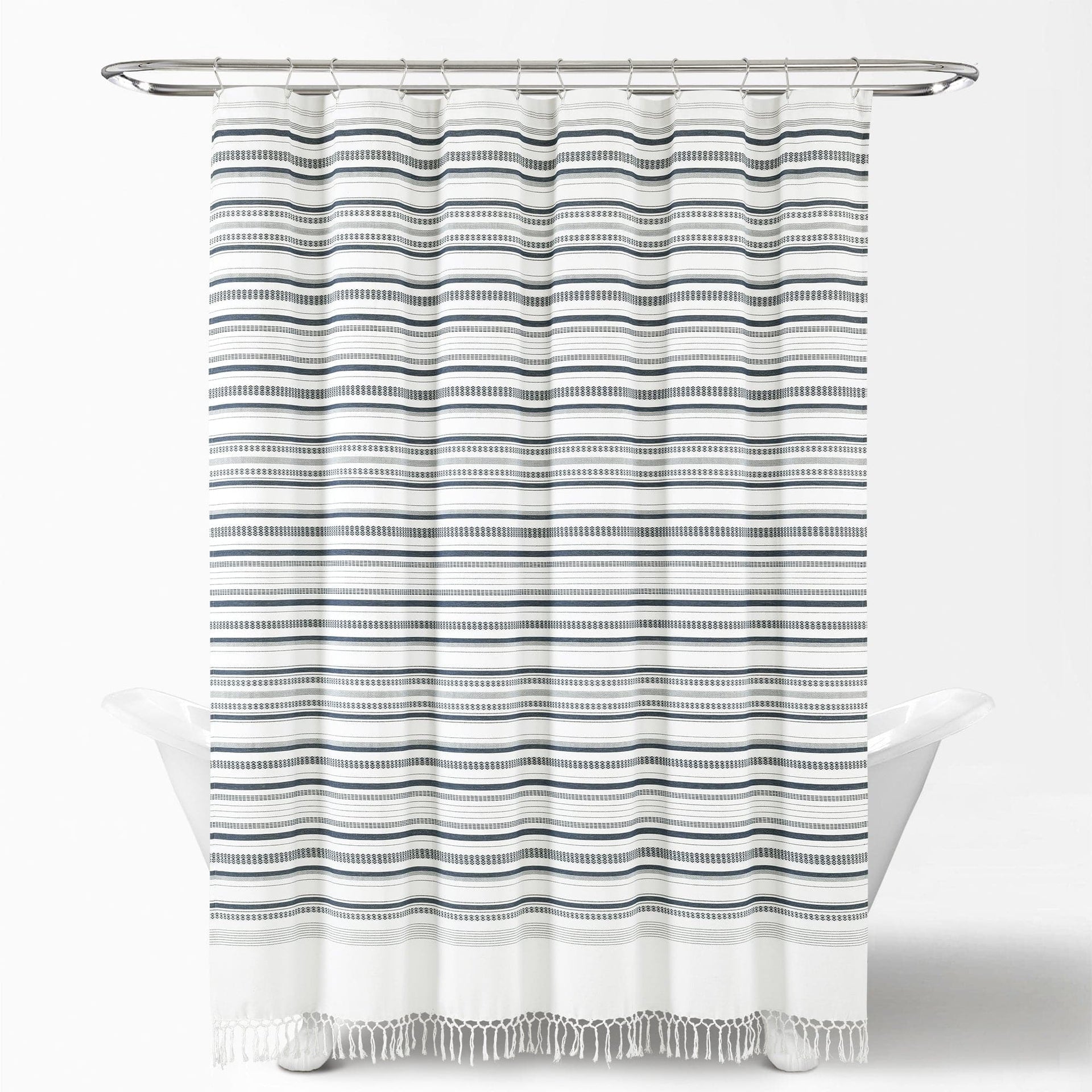 Urban Woven Yarn Dyed Recycled Cotton Blend Shower Curtain
