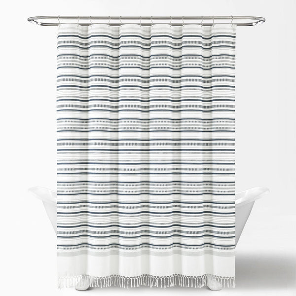 Urban Woven Yarn Dyed Recycled Cotton Blend Shower Curtain