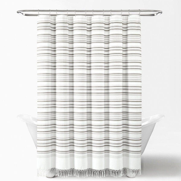 Urban Woven Yarn Dyed Recycled Cotton Blend Shower Curtain