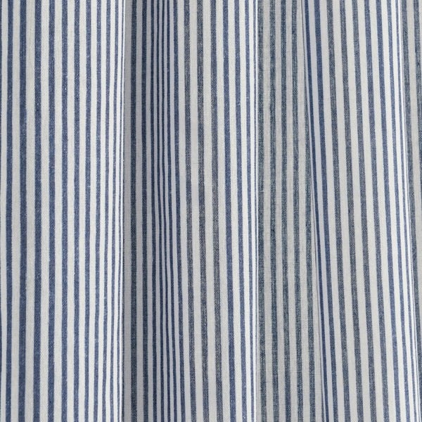 Farmhouse Stripe Reyna Ruffle Window Curtain Panel Set