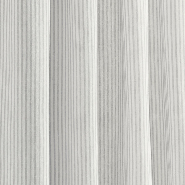 Farmhouse Stripe Reyna Ruffle Window Curtain Panel Set