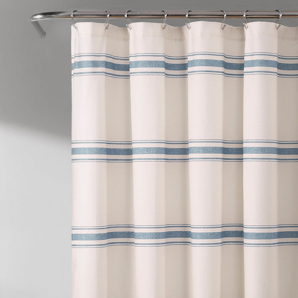 Farmhouse Stripe 100% Cotton Shower Curtain