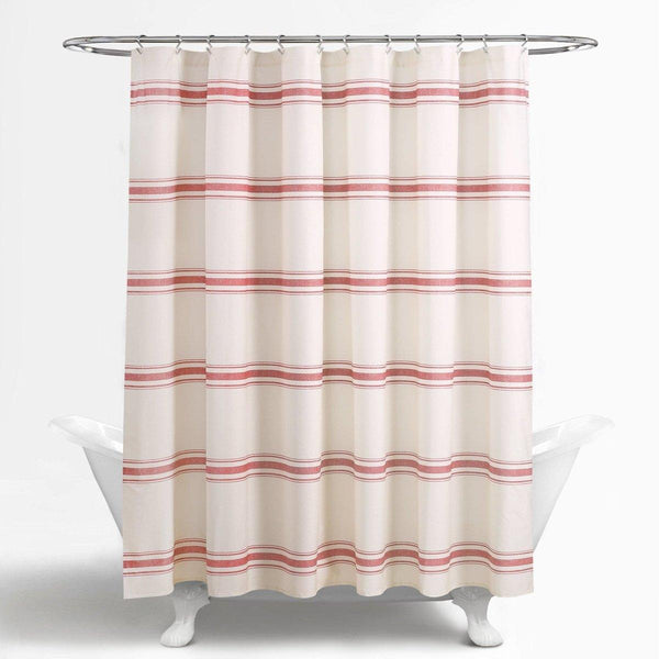 Farmhouse Stripe 100% Cotton Shower Curtain
