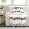 Boho Knitted Braided Tassel Throw - 60" x 50" / Gray