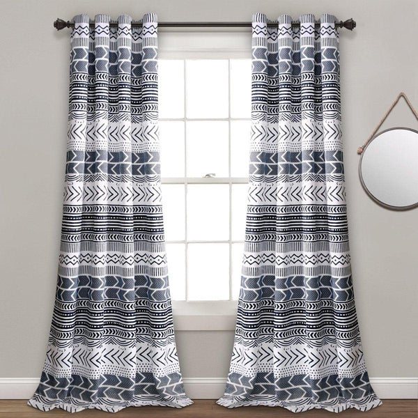 Hygge Geo Light Filtering Window Curtain Panel Set