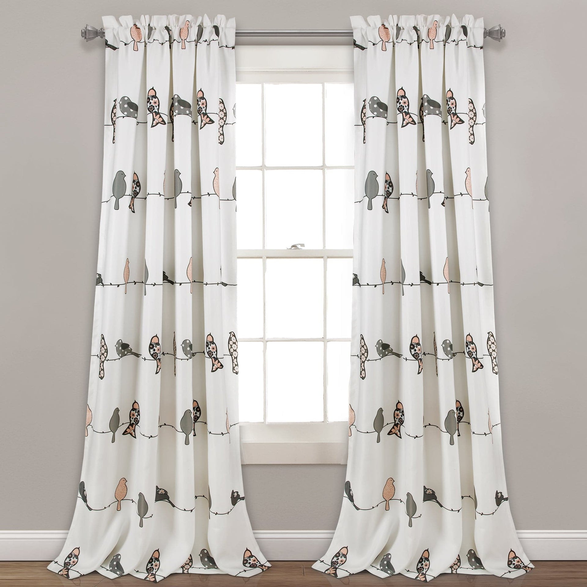 Rowley Birds Light Filtering Window Curtain Set