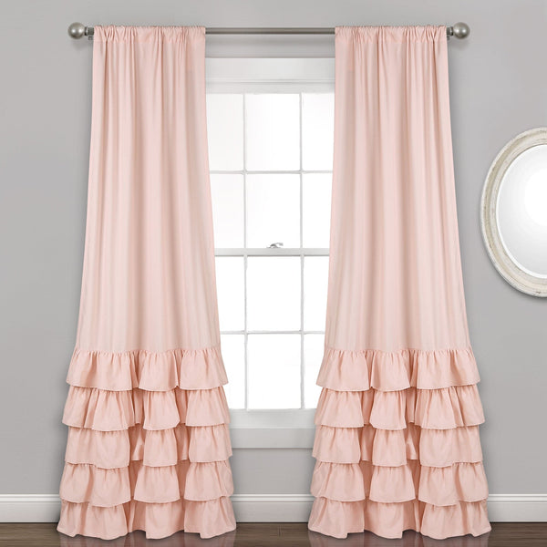 Allison Ruffle Window Curtain Panel Set