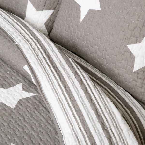 Star Reviersible 2 Piece Quilt Set Twin Size