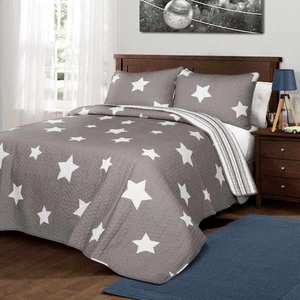 Star Reversible 3 Piece Quilt Set