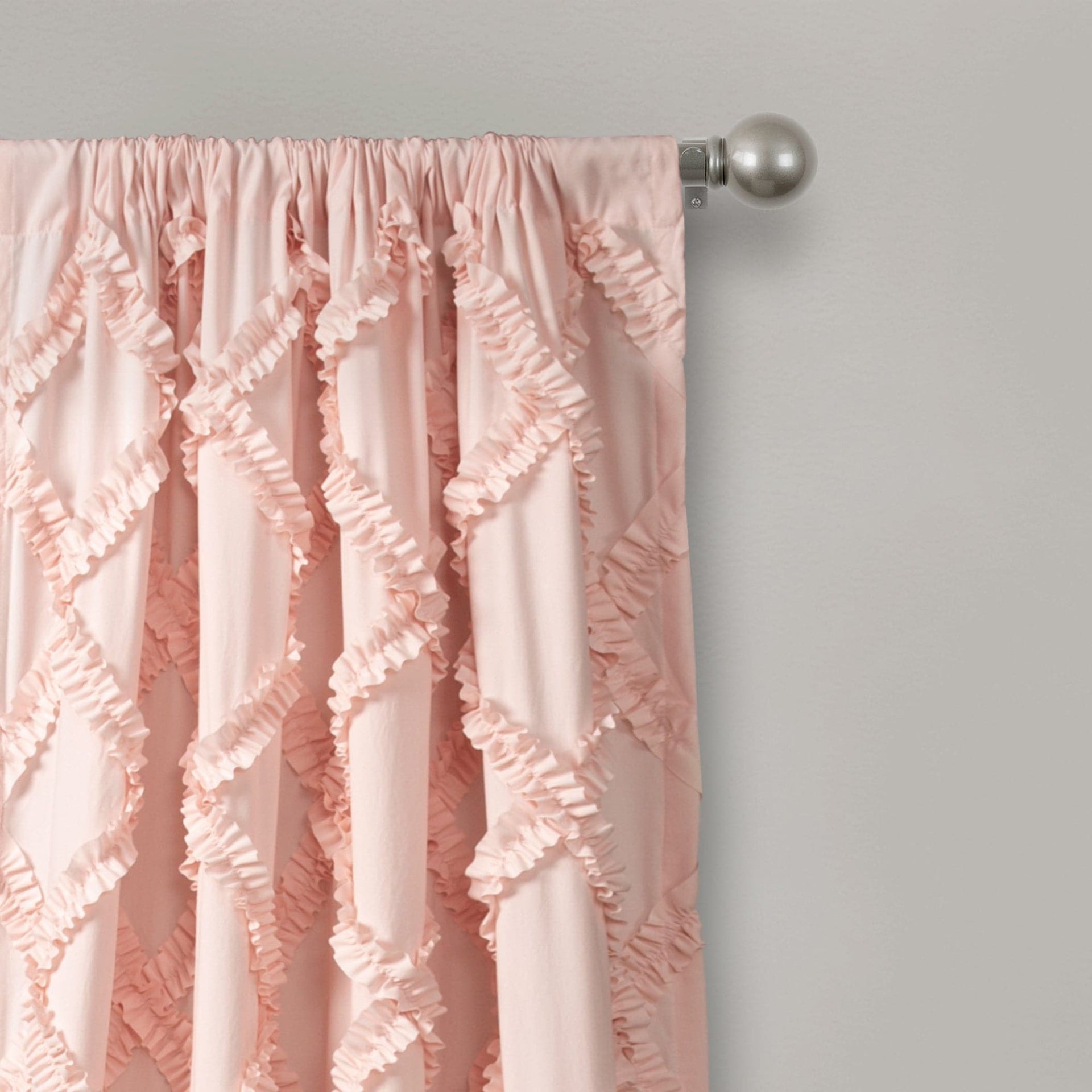 Ruffle Diamond Window Curtain Set