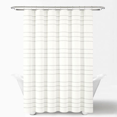 Modern Galaxy Waffle Woven Cotton Blend Shower Curtain
