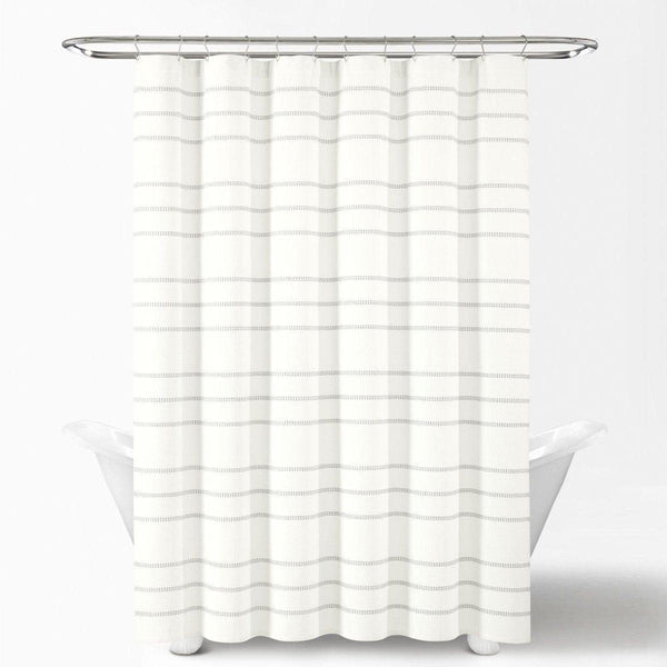 Modern Galaxy Waffle Woven Cotton Blend Shower Curtain