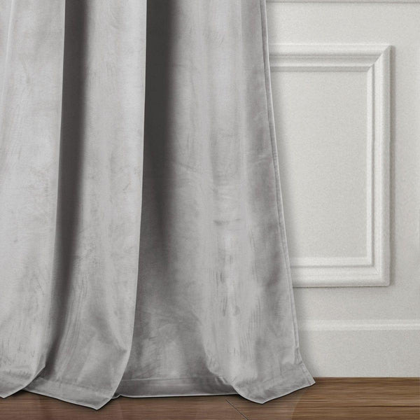 Prima Velvet Solid Back Tab Rod Pocket Light Filtering Window Curtain Panel Set