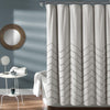 Chenille Chevron Shower Curtain - 72" x 72" / Light Gray