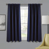 Insulated Back Tab Blackout Curtain Panel Set - 52"W x 63"L / Navy