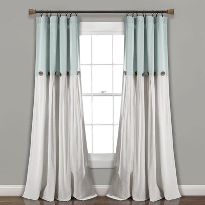 Linen Button Window Curtain Panel