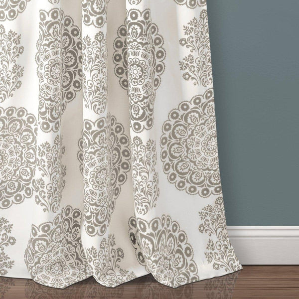 Evelyn Medallion Light Filtering Window Curtain Set