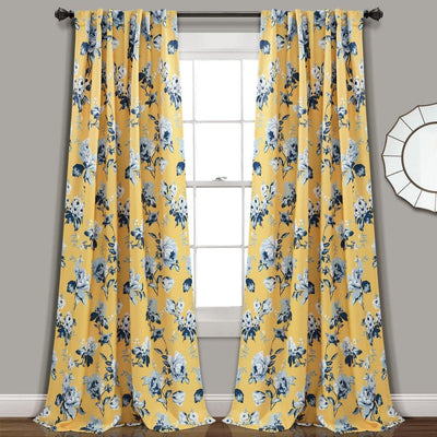 Tania Floral Light Filtering Window Curtain Panel Set
