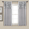 Circle Dream Window Curtain Set - 54"W x 63"L / Light Gray