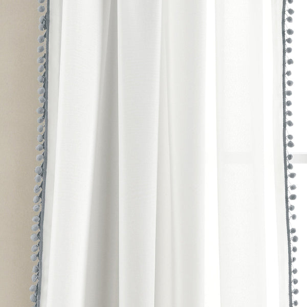 Pom Pom Window Curtain Panel