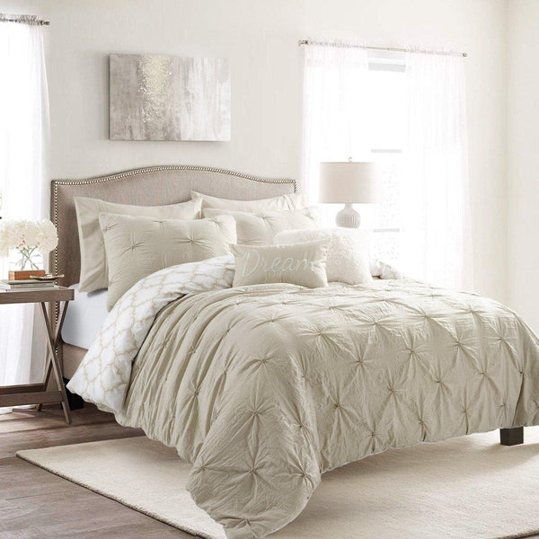 Ravello Pintuck Caroline Geo 7 Piece Comforter Set