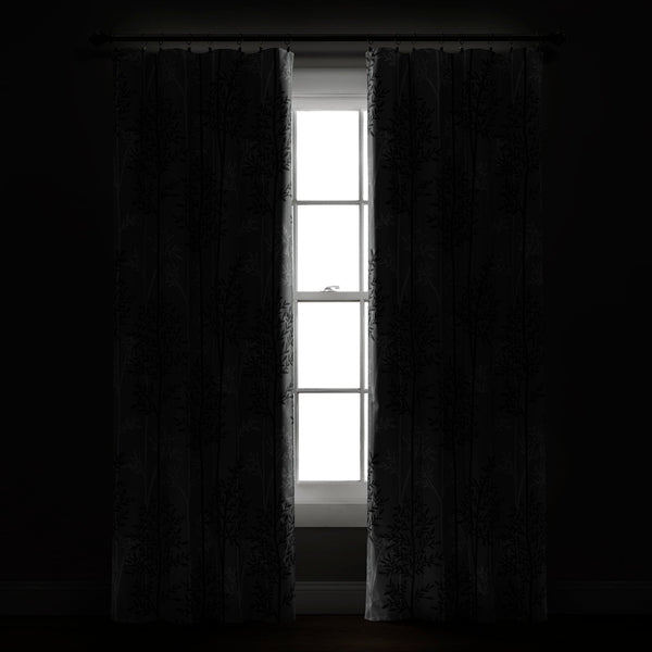 Linear Tree Insulated Rod Pocket Blackout Curtain Panel Set