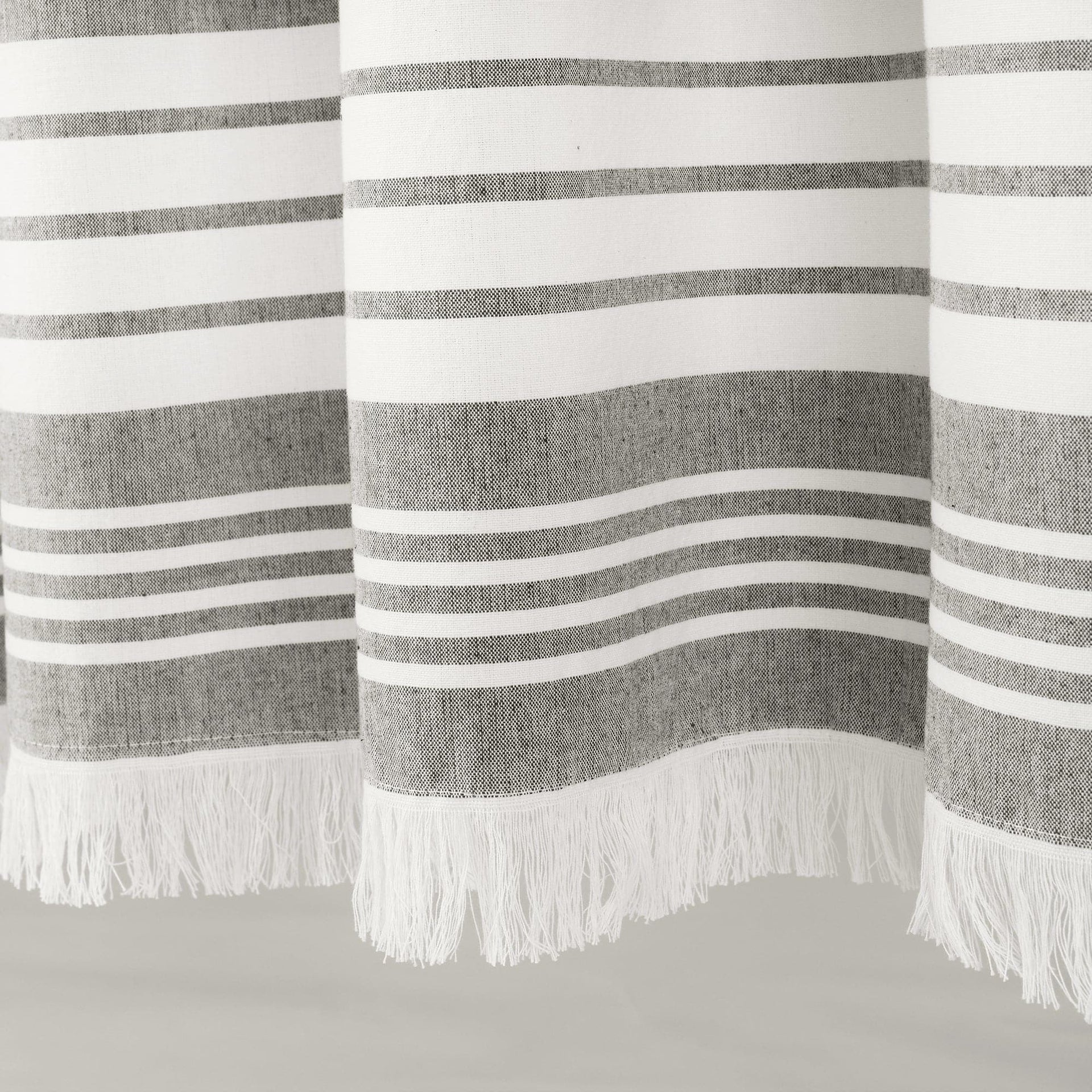 Nantucket Yarn Dyed Tassel Fringe Window Curtain Panel Set