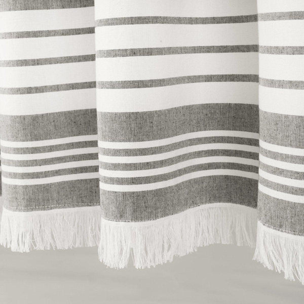 Nantucket Yarn Dyed Tassel Fringe Window Curtain Panel Set