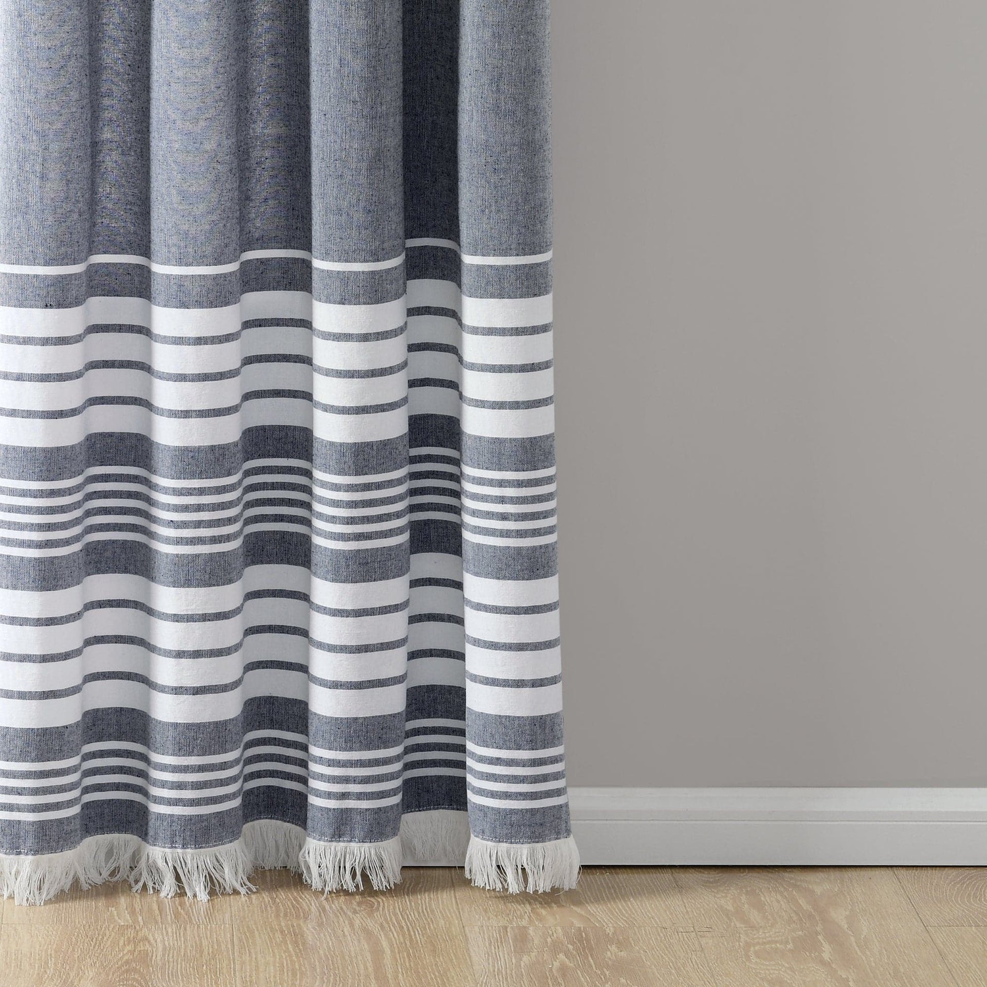 Nantucket Yarn Dyed Tassel Fringe Window Curtain Panel Set