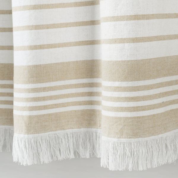 Nantucket Yarn Dyed Tassel Fringe Window Curtain Panel Set