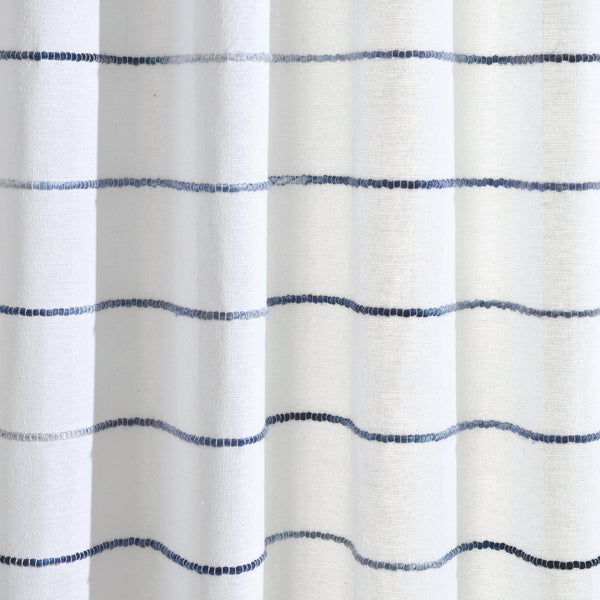 Ombre Stripe Yarn Dyed Recycled Cotton Blend Window Curtain Panel Set