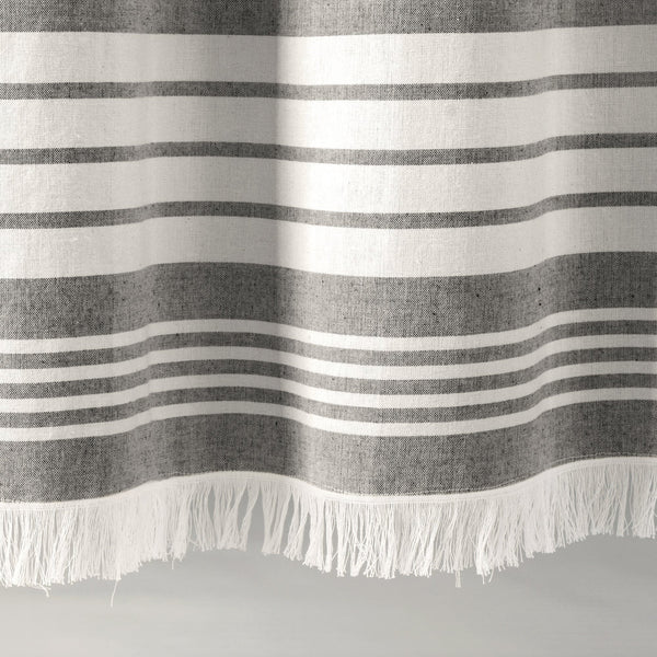 Nantucket Yarn Dyed Tassel Fringe Shower Curtain