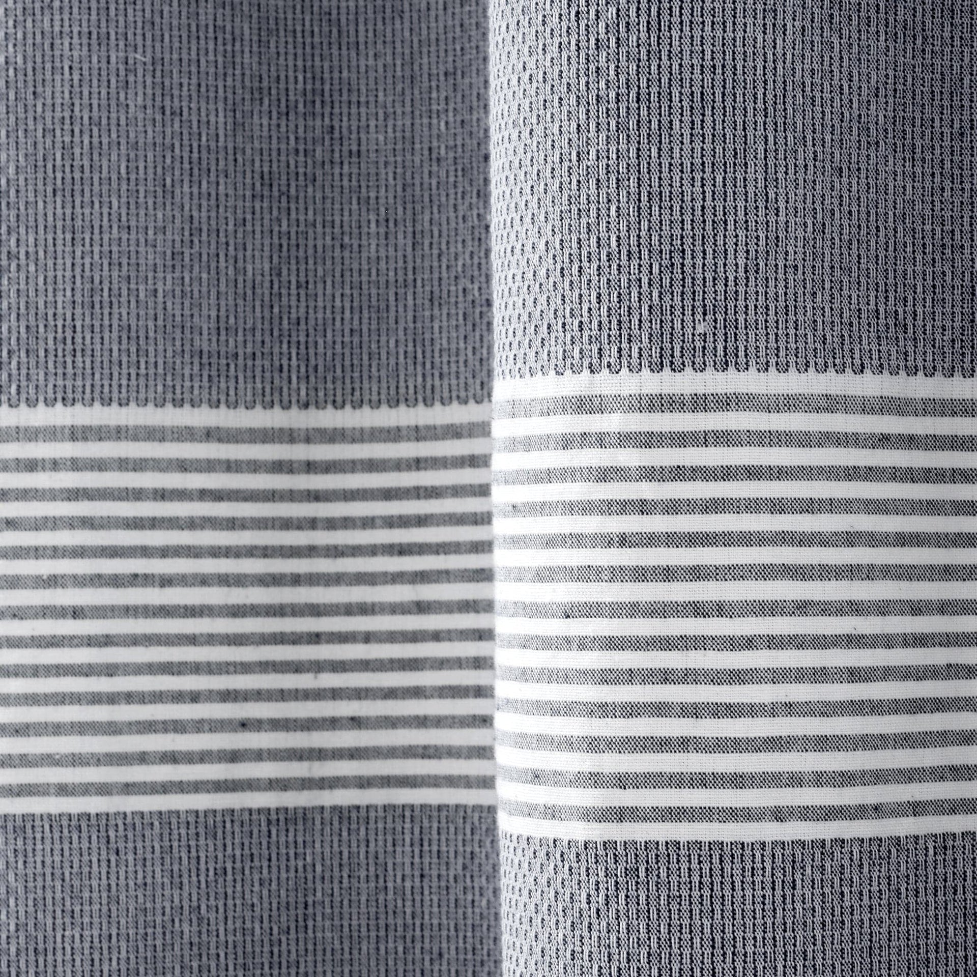 Tucker Stripe Yarn Dyed Knotted Tassel Shower Curtain