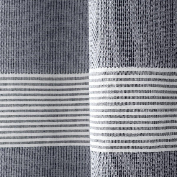 Tucker Stripe Yarn Dyed Knotted Tassel Shower Curtain