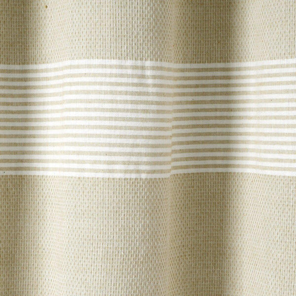 Tucker Stripe Yarn Dyed Knotted Tassel Shower Curtain