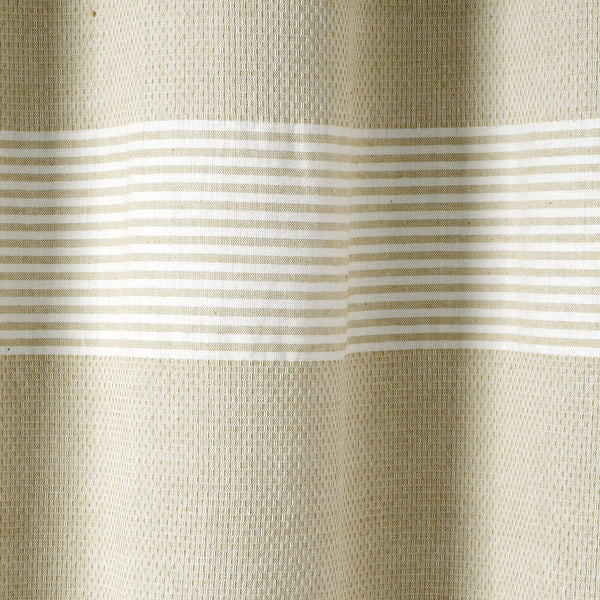 Tucker Stripe Yarn Dyed Knotted Tassel Shower Curtain