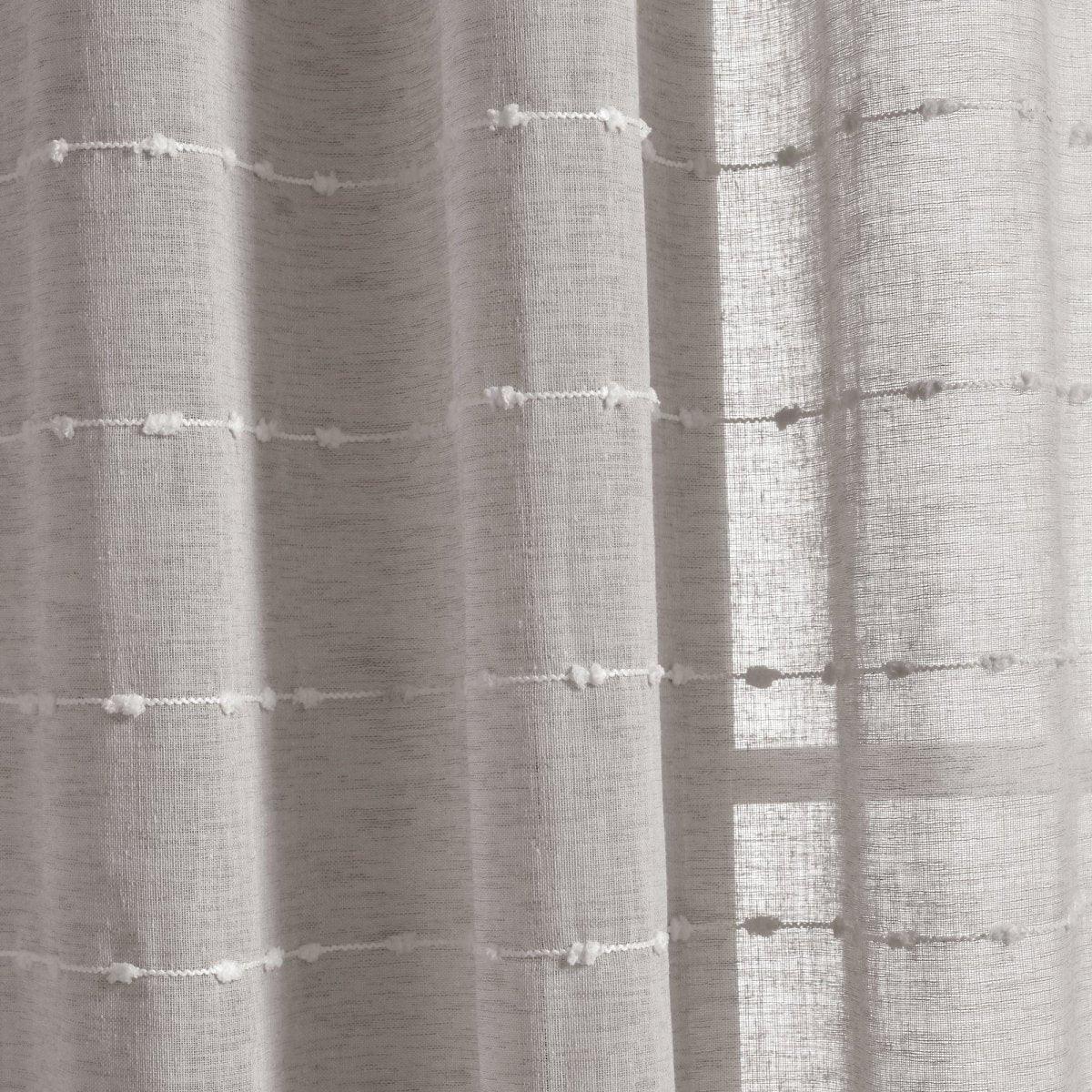 Farmhouse Textured Grommet Sheer Window Curtain Panel Set