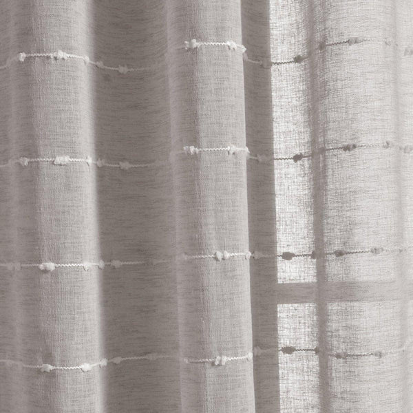 Farmhouse Textured Grommet Sheer Window Curtain Panel Set