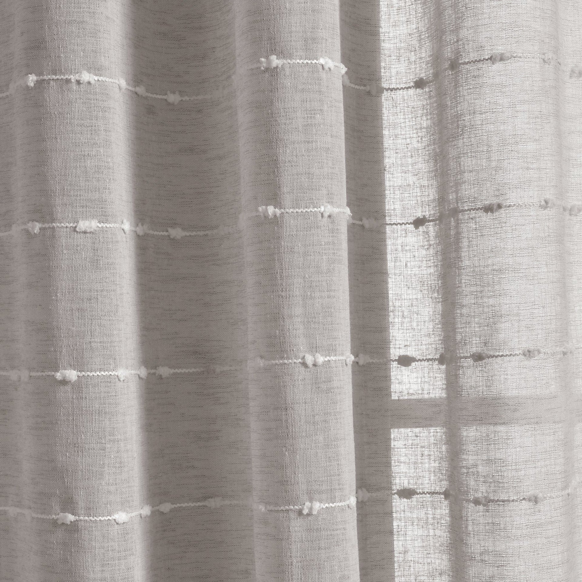 Farmhouse Textured Grommet Sheer Window Curtain Panel Set