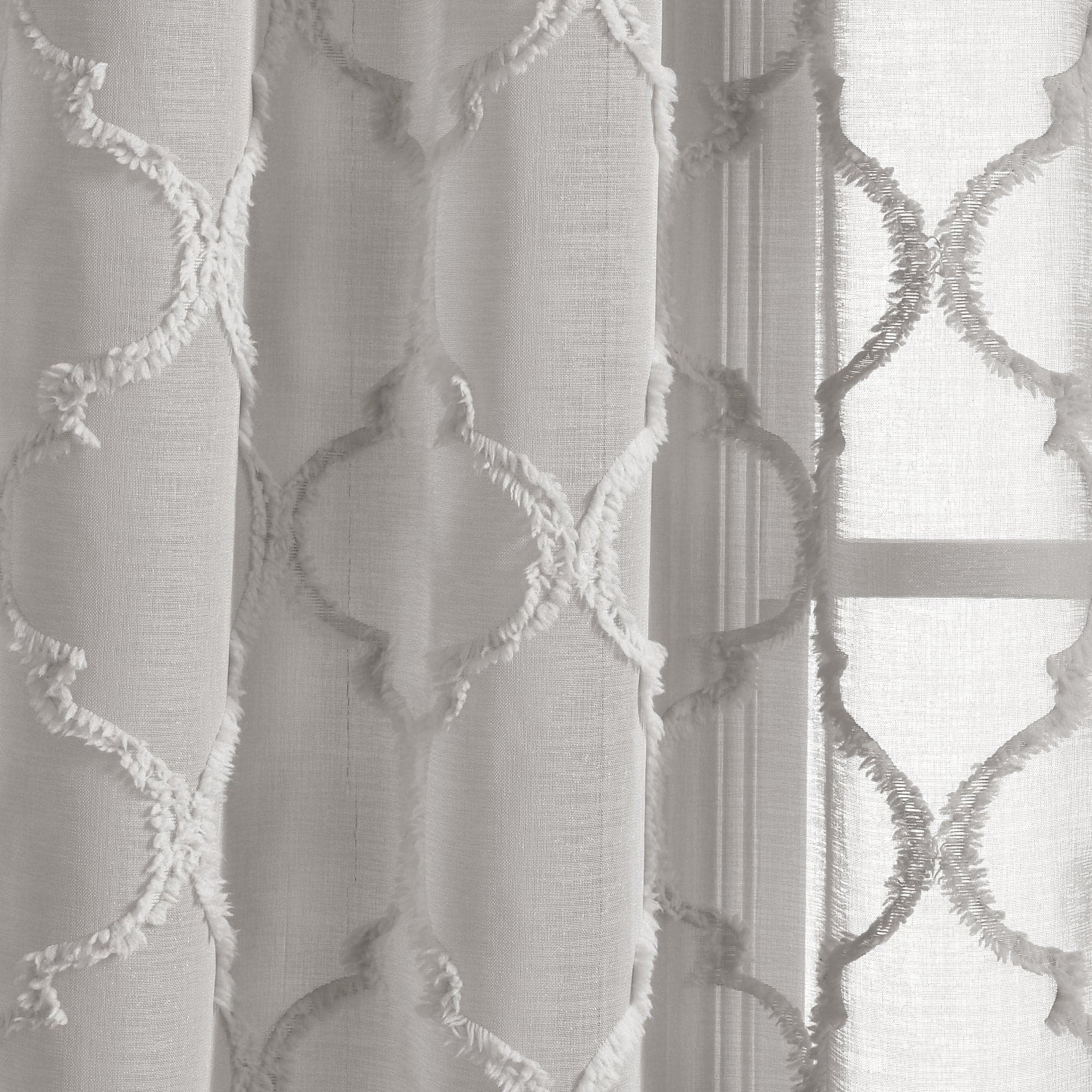 Avon Trellis Grommet Sheer Window Curtain Panel Set
