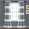 Textured Stripe Grommet Sheer Window Curtain Panel Set
