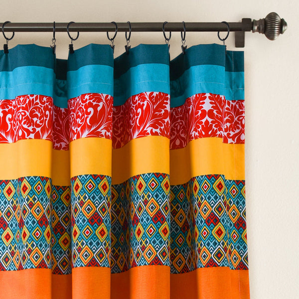 Boho Stripe Window Curtain Panel Set