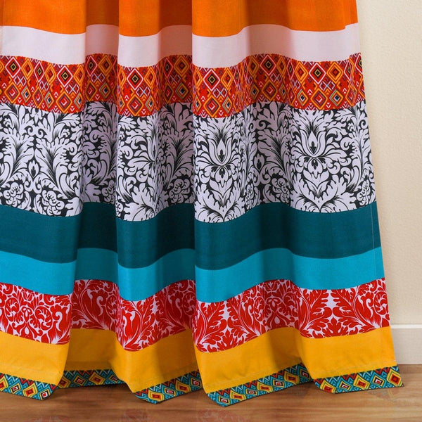 Boho Stripe Window Curtain Panel Set