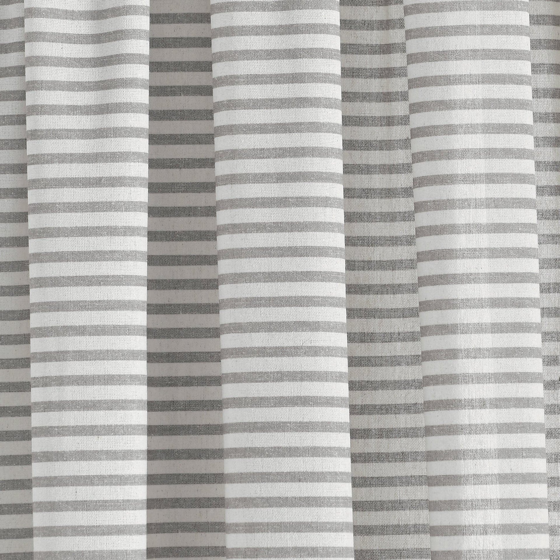 Boho Coastal Horizontal Ticking Stripe Tassel Window Curtain Panel Set