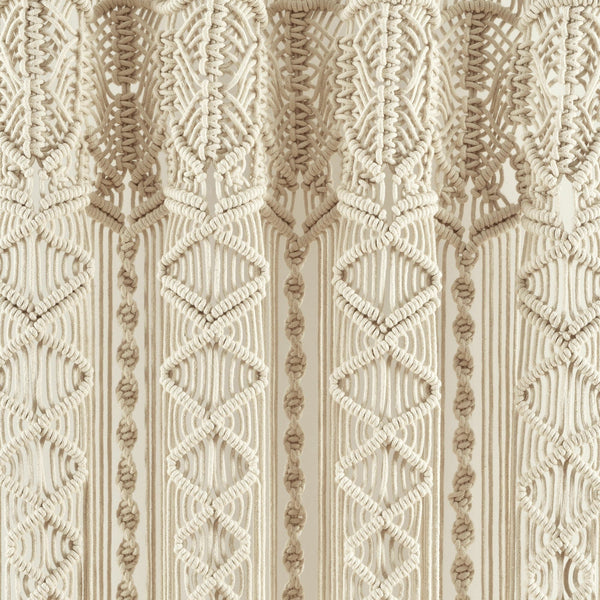 Boho Macrame Textured Cotton Window Curtain