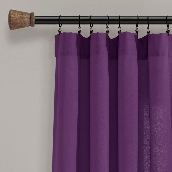 Linen Button Window Curtain Panel