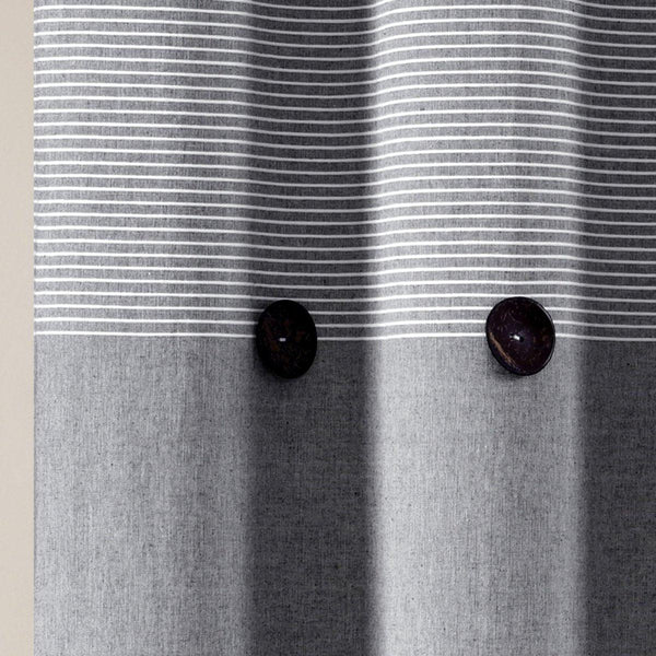 Farmhouse Button Stripe Yarn Dyed Shower Curtain